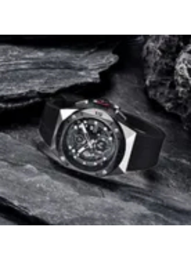 Tsar Bomba Elemental TB8801Q-01 Classic Crystal Chronograph Luminous Black Rubber Strap - Image 3